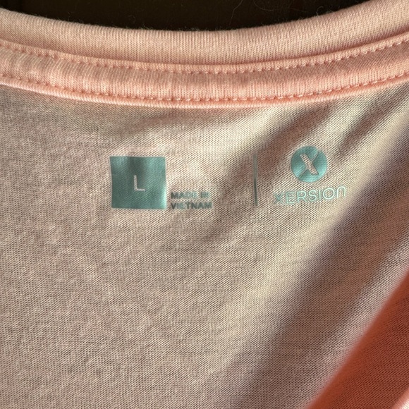 Xersion Pink Shirt Sleeve Shirt with “Pretty Powerful” on right side - Picture 2 of 3